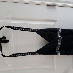 Black formal halter top dress
